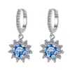 Brincos Cruzados Europeus e Americanos Novos de Moissanita Zircônia Colorida High-End Atacado Nicho Moda Brincos de Prata Esterlina S925 para Mulheres