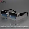 Nuevas Gafas de Sol de Moda Sin Marco Borde Cortado Pierna Ancha Metal Gafas de Sol Moda Europea y Americana Sesión de Fotos Callejera Gafas de Sol con Protección UV C69039
