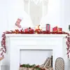 Decoración de Boda Navideña Transfronteriza Enredadera Artificial de Bayas Rojas 2m Enredadera de Frutos de Acebo Decoración de Ambiente para el Hogar Decoración de Envoltura