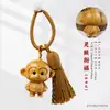 Llavero de Coche Colgante Tallado en Madera Dorada de los Doce Signos del Zodiaco Colgante Creativo Hecho a Mano DIY con Borla para Bolso del Zodiaco