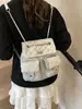 Mochila con cadena rómbica para mujer, diseño de nicho, estilo cubo, informal, para viajes, 2025