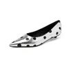 Moda Nicho 2cm Sapatilhas Simples de Bolinhas 2026 Primavera e Outono Novos Sapatos de Couro Pointy Toe Salto Baixo Slip-On