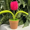 Palo retorcido Terminado Hecho a mano Bricolaje Pequeña maceta Girasol Tulipán Caqui Rosa Ramo Día del Maestro Temporada de Graduación