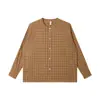 Ropa para Hombre Northbound 2026 Otoño Nueva Camisa sin Cuello Vintage Camisa a Cuadros de Manga Larga para Hombre Chaqueta Casual para Pareja