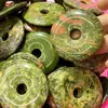 50mm Floral Verde Nostálgico Pedra Natural Moeda Antiga Fivela da Paz Pingente DIY Colar