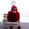Llavero de muñeca linda durmiendo, lindo colgante de bola de pelo de bebé de dibujos animados, llavero de coche, adornos para bolsa, venta al por mayor