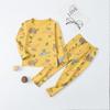 Conjunto de Roupas e Calças de Outono Infantil Algodão Meninos 2023 Novo Bebê Feminino Desenho Animado Roupa de Casa Conjunto de Roupa Íntima Térmica