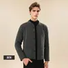 Chaqueta de Lana y Algodón Lavable a Máquina de 720 g para Hombre con Cuello Alto, Adecuada como Ropa Exterior, Abrigo de Invierno Cálido para Hombres de Mediana Edad y Mayores, Estilo Cárdigan