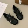 Zapatos Transpirables de Punta Dividida para Mujer 2026 Planos de Corte Bajo Nuevos Zapatos Mary Jane Retro Franceses de Ballet Otoño con Tira Cruzada