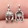 15X6.5Mm 0.32g Cor Prata Antiga Venda Quente Transfronteiriça Acessório Retrô Pingente de Capacete de Guerreiro