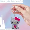 Llavero Accesorio de Gato KT Lindo de Dibujos Animados, Burbuja Acrílica AB Colorida para Mochila Coche Colgante DIY Adorno Colgante
