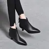 Botines de punta fina con tacón de aguja para mujer, nueva colección otoño/invierno 2026, estilo europeo y americano, con cremallera trasera, diseño de tacón de gato, modernos y elegantes
