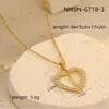 Collar de 26 letras inglesas transfronterizo acero inoxidable chapado en oro de 18K circonita colgante de corazón collar joyería al por mayor