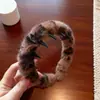 Estilo coreano vintage leopardo estampado dente pelúcia arco de cabelo feminino antiderrapante rosto lavagem grampo de cabelo maquiagem acessórios para cabelo faixa de cabeça outono inverno 2024