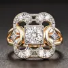 Anel de Design de Nicho Estilo Palácio Cao Shi para Mulheres, Joia Luxuosa Duas Cores Princesa, Modelo de Varejo E-commerce de Comércio Exterior Temu