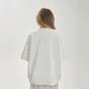 Camiseta de manga corta 100% algodón puro, elegante y casual, estilo europeo y americano, versátil, favorecedora, con estampado de letras, top hip-hop