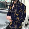 Camisa de manga larga con estampado digital 3D para hombre, nueva camisa informal de comercio exterior europeo y americano, moderna, para hombre, ropa transfronteriza para hombre