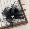 Grampo de cabelo de princesa com pena de cisne preto, grampo pequeno de cabelo com strass, grampo de cabelo elegante de alto sentido, grampo de cabelo com franja na testa, acessórios para cabelo novos