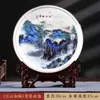 Ornamentos de Prato Cerâmico de Porcelana Óssea Jingdezhen Novo Estilo Chinês Decorações para Casa Prato Artesanal Prato para Escritório Sala de Estar