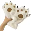 Guantes de pata de gato de invierno para niños y niñas, forro polar, engrosados, cálidos, para estudiantes de secundaria, niños, padres e hijos, pata de oso, pata de gato, versátiles