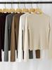 60 Pcds Suéter de Merino Peinado Yangzi para Mujer de Lana Pura Cuello Redondo Ajustado Combinable Camiseta Básica Manga Larga Otoño e Invierno