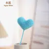 Rama de flor individual con forma de corazón tridimensional tejida a mano, arreglo de flores de escritorio tejido con hilo, decoración de regalo para el Día de San Valentín