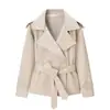 2026 nuevo ZA AliExpress más vendido estilo europeo y americano de color liso para mujer, chaqueta corta, gabardina