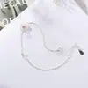 Pulsera de Flor de Zirconia Chapada en Plata 925 para Mujer, Versión Coreana, Diseño Dulce y Simple de Nicho, Mejor Amiga Estudiante, Joyería de Mano Pequeña y Fresca
