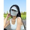 Máscara Removível de Verão para Proteção Solar com Aba, Máscara Facial Corta-Sol de Seda Gelo, Máscara Facial Feminina de Dupla Finalidade