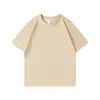 Camiseta de Verano Lisa de Algodón Puro de Peso Pesado 220g, Hombro Caído, Corte Holgado, Estilo Coreano, Color Sólido, Manga Corta