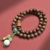 Pulsera de Sándalo Dorado de 8 mm de Doble Círculo Sándalo Verde Bambú Seis Caracteres para Hombre y Mujer Joyería de Bosque Cuentas de Rosario al por Mayor