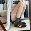 Mismo Estilo Mamá Uva~ Aumento Oculto de Altura de 5 cm Gamuza Color Retro Bloqueo de Color Punta Redonda Con Cordones Casual Suela Suave Zapatos de Entrenamiento Alemanes