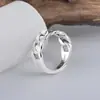 Anillo de Cadena Retorcida para Hombres y Mujeres Diseño de Nicho Personalidad a la Moda Índice Único Anillo Ajustable