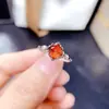 Anillo de Garnet Fanta Natural Imitación Diseño de Nicho para Mujer Gema Cortada Torre de Azúcar Amarillo Naranja Anillo de Gema Abierta para Mujer