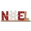 Decoración de Copo de Nieve Navideño de Madera Manualidad Navideña Adorno de Escritorio