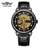 Reloj para hombre transfronterizo europeo y americano T-winner, moderno, con caja transparente hueca, reloj mecánico manual, disponible para dropshipping