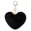 Colgante de Pompón con Forma de Corazón Transfronterizo al por Mayor, Decoración de Peluche para Coche, Llavero con Forma de Corazón para Parejas, Pompón del Día de San Valentín