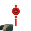 Novo Ano do Bode Pingente Grande Redondo de Madeira de Pessegueiro com Nó Chinês para Sala de Estar, com o Caractere '' para Boa Sorte e Prosperidade, Adequado para Decoração de Inauguração