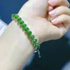 Pulsera de jaspe de jade Hetian natural translúcida alto hielo fluorescente plata S925 incrustación Seiko 4*6 mm salida de fábrica