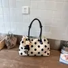 Bolsa Tote de Linho Grande Capacidade Estilo Coreano com Múltiplos Compartimentos para Mulheres, Bolsa de Ombro de Ponto Alto em Lona Versátil para o Dia a Dia