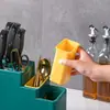 Soporte Multifuncional para Cuchillos Plástico Estante de Almacenamiento para Tapas de Ollas de Cocina Estante para Tabla de Cortar Soporte Sencillo para Palillos Estante de Almacenamiento para Cuchillos y Tenedores