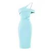 Ropa de Mujer al por Mayor Transfronteriza Estilo Europeo y Americano Verano Nuevo Color Sólido Ajustado Vestido Bodycon Vestido de Tirante Único
