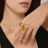 Rueda de la Fortuna Anillo de Hebilla Abierto Diseño de Cara Amplia Acero Inoxidable Chapado en Oro Moda Europea y Americana Personalizado Hip Hop Anillo para el Dedo