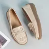Novos Mocassins para Primavera/Verão 2026, Sola Macia, Vazado, Respirável, com Laço, Sapatos Slip-On da Moda