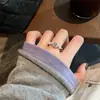 Anillo elástico cuadrado de perla de circón Estilo francés retro Elegante Moda Anillo elegante para el dedo índice Lujo accesible Anillo de gama alta
