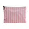 Bolsa de Armazenamento Diária Portátil Rosa Listrada, Bolsa de Maquiagem de Grande Capacidade para Viagem, Bolsa de Armazenamento Digital, Necessaire