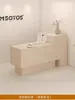 Caja registradora de tienda de ropa mostrador de barra pequeño de diseño minimalista moderno mostrador de mesa tienda de ropa para mujer recepción recepción salón de belleza arte de uñas