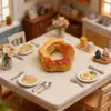 Pan de Donut Simulado Dibujo Animado Tienda de Panadería Juguete de Comida Escena Miniatura Accesorio Modelo Llavero DIY Pasador