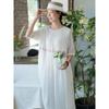 Vestido Novo Original de Bolinhas Literário Retrô Solto Bordado Saia Longa