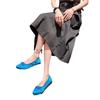 Zapatos planos de noche suaves, estilo retro, punta redonda, azules, pequeños, bailarinas, con lazo francés, para mujer, para verano